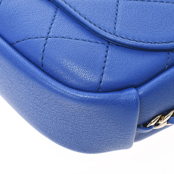 Chanel Chain Shoulder Blue Gold Hardware Calfskin Shoulder Bag - Picture 6 of 11